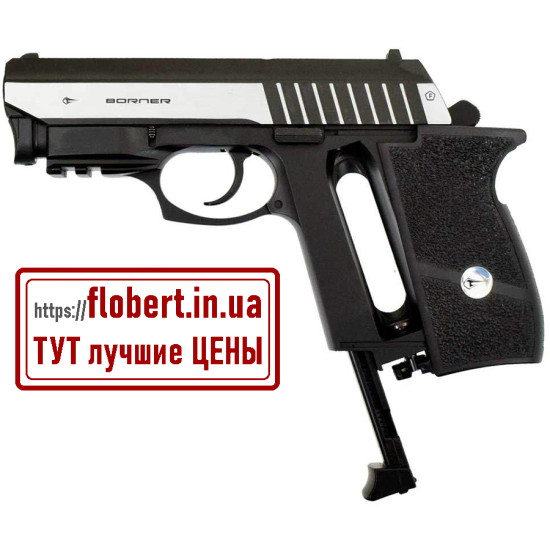 Пневматический пистолет Borner Panther 801 Blowback с лазерным прицелом