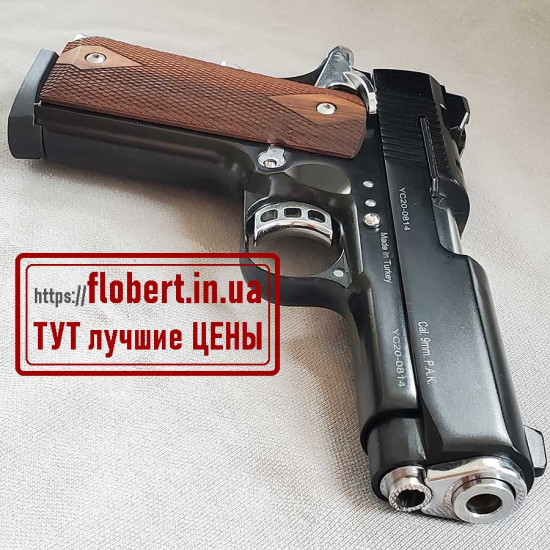 Пистолет Kuzey 911 черный с хромированными элементами укороченный